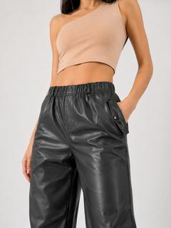 Pantalón Amaris Ecocuero Negro