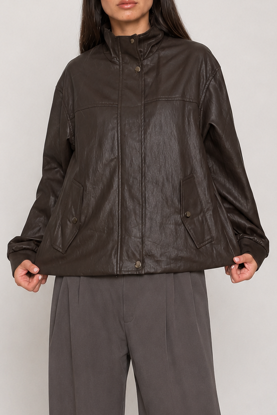 Chaqueta Ecocuero Anuri Chocolate